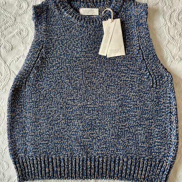 toast Cotton Merino Marl Knitted Tank in Blue Marl - Small - Brand New with Tag - Picture 1 of 8